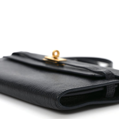 Hermes Chevre Mysore Kelly Wallet To Go Black 8 of 9