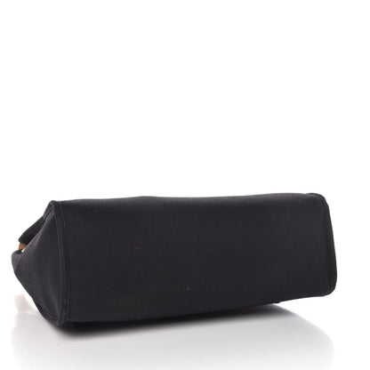 Hermes Toile Vache Calfskin Herbag 30 PM Black Natural 4 of 10