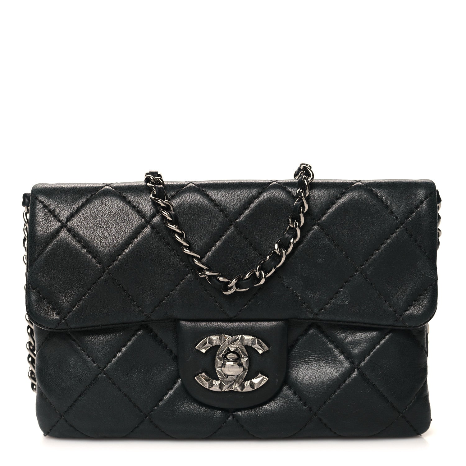 Chanel Lambskin Quilted Mini Mineral Nights Flap Crossbody Bag Black 1 of 15