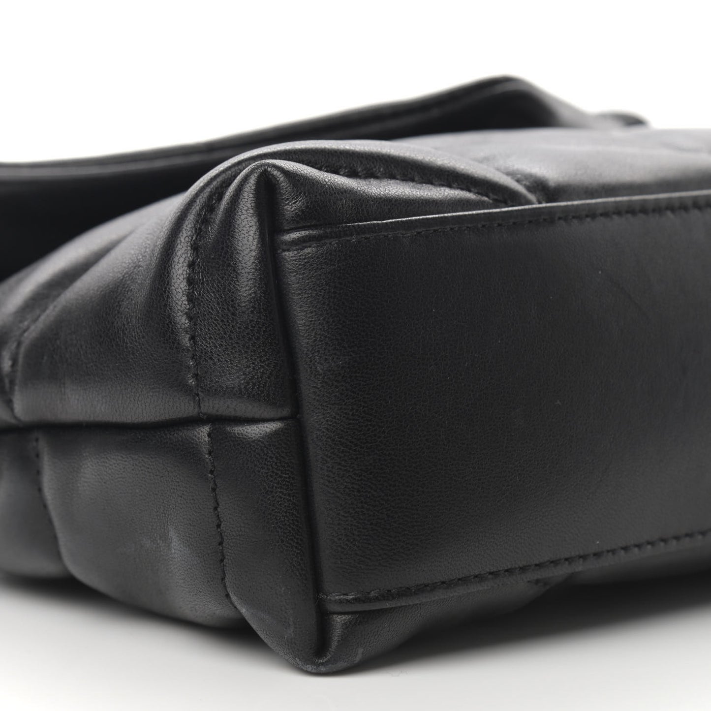 Lambskin Quilted Toy Loulou Puffer Monogram Chain Satchel Black