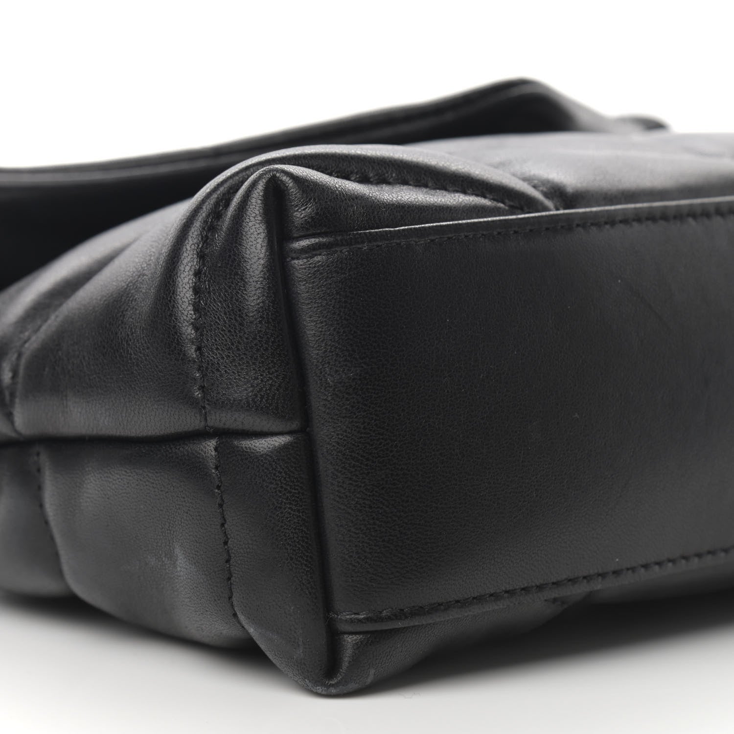 Saint Laurent Lambskin Quilted Toy Loulou Puffer Monogram Chain Satchel Black 10 of 16