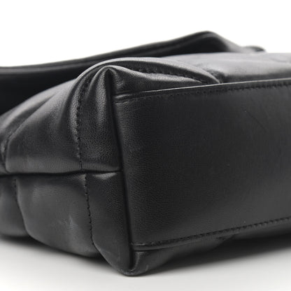 Saint Laurent Lambskin Quilted Toy Loulou Puffer Monogram Chain Satchel Black 10 of 16