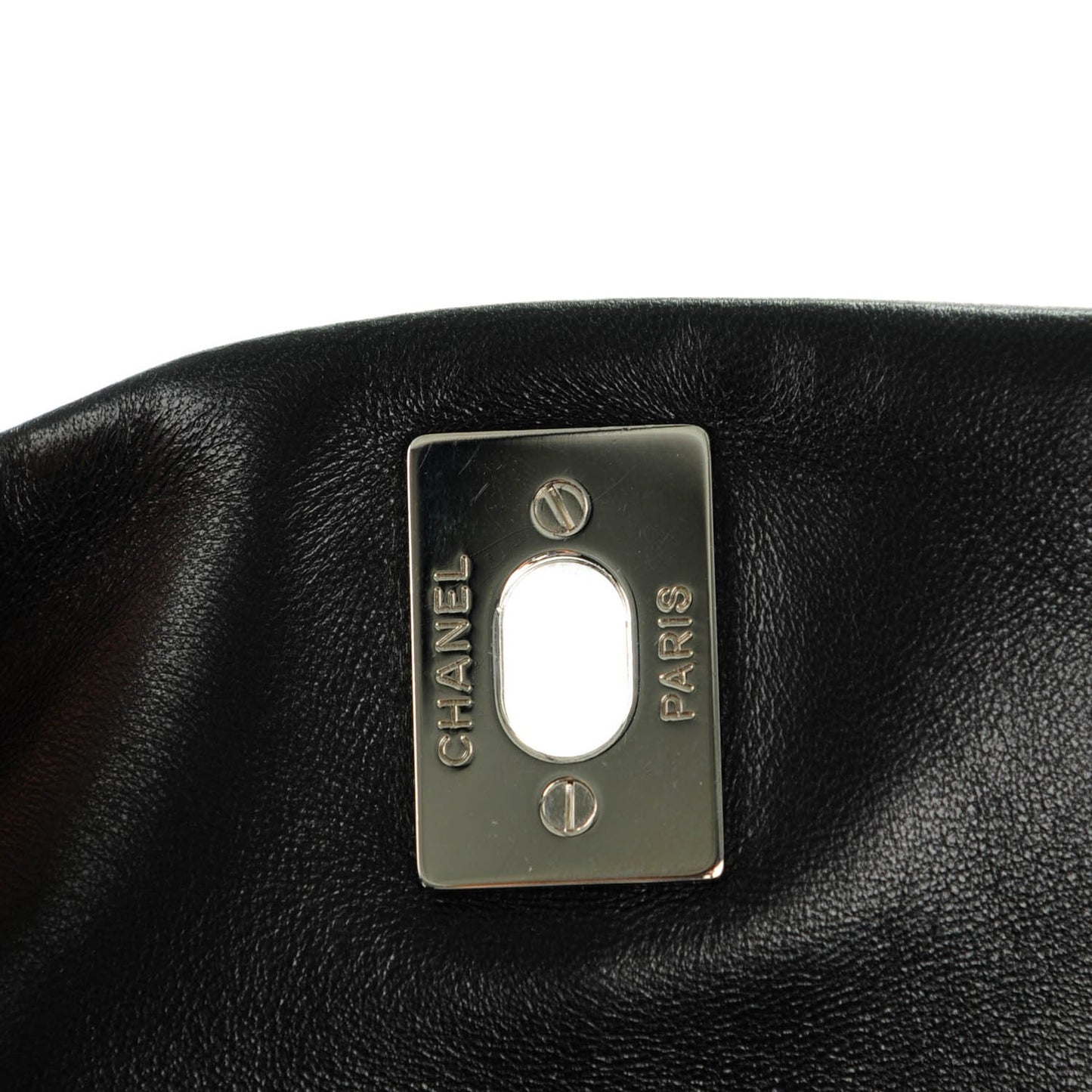 Shiny Lambskin Quilted Large Trianon Messenger Flap Black