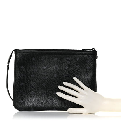 MCM Visetos Liz Shopper Tote Pouch Black 2 of 11