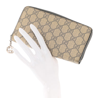 Gucci GG Supreme Monogram GG Pierce Zip Around Wallet Ecru Grigio 2 of 10