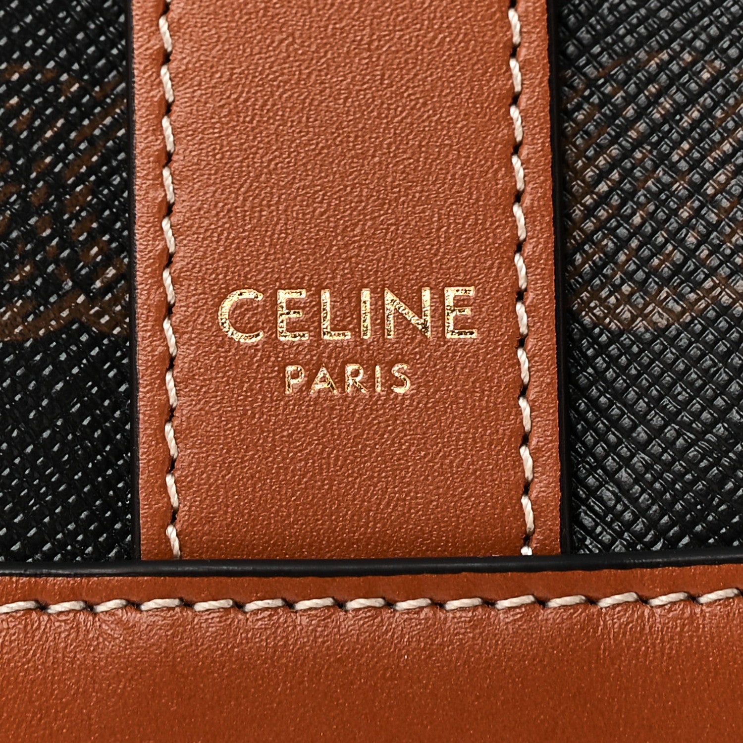 Celine Triomphe Canvas Calfskin Medium Bucket Bag Tan 6 of 10