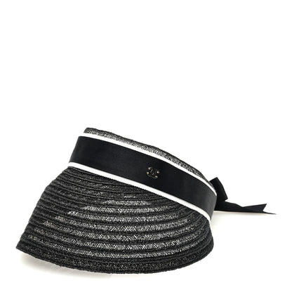 Chanel Abaca Cotton Ribbon Visor S Black 1 of 7