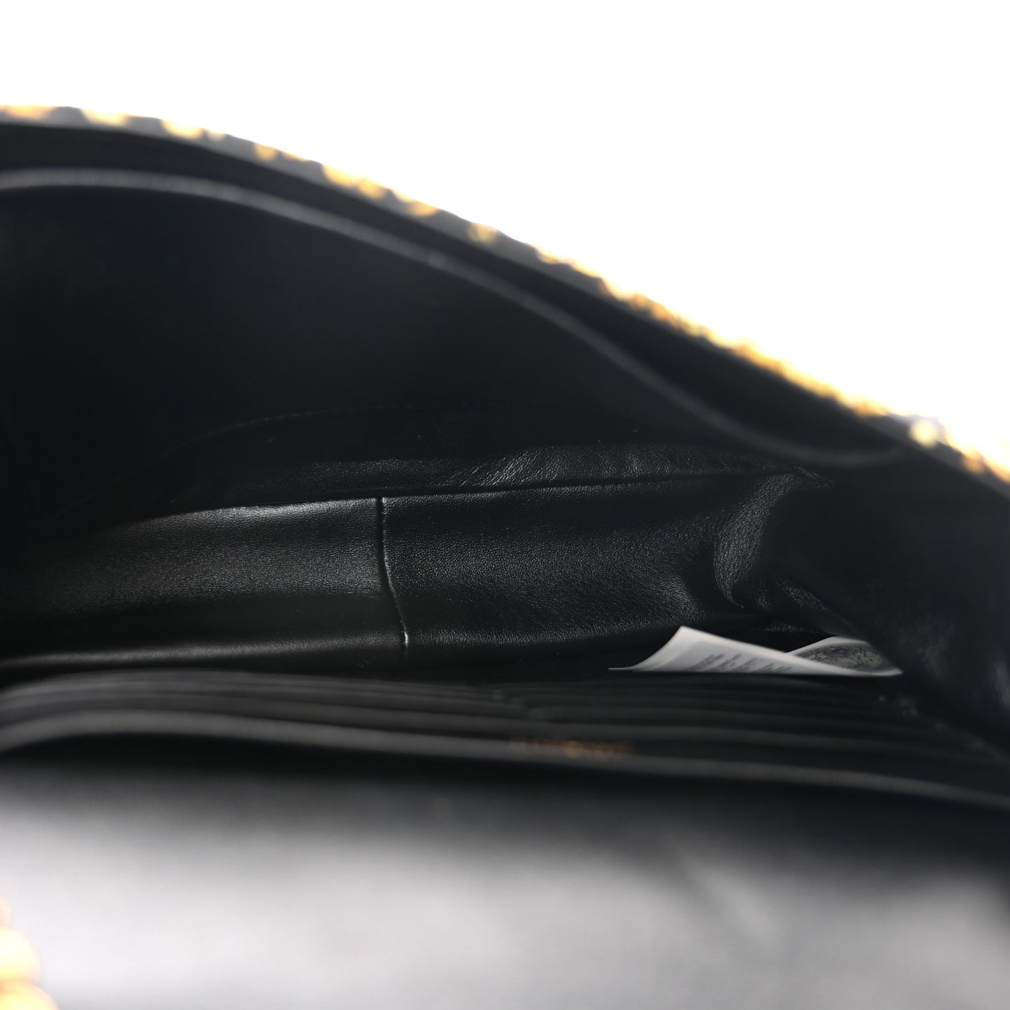 Silk Barocco Printed Quilted Virtus V Chain Flap Shoulder Bag Black Gold