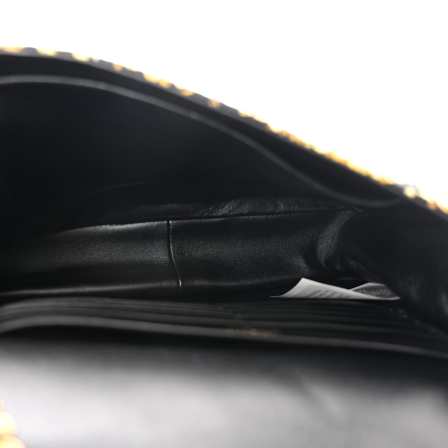 Versace Silk Barocco Printed Quilted Virtus V Chain Flap Shoulder Bag Black Gold 5 of 9