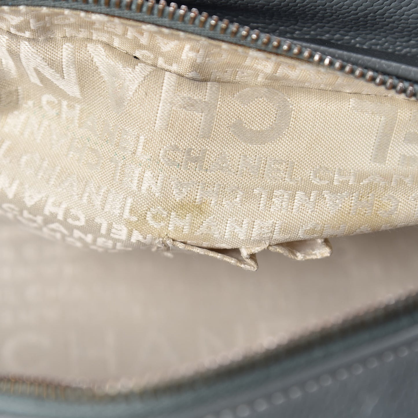 Caviar Square Stitched Medium Tote Grey