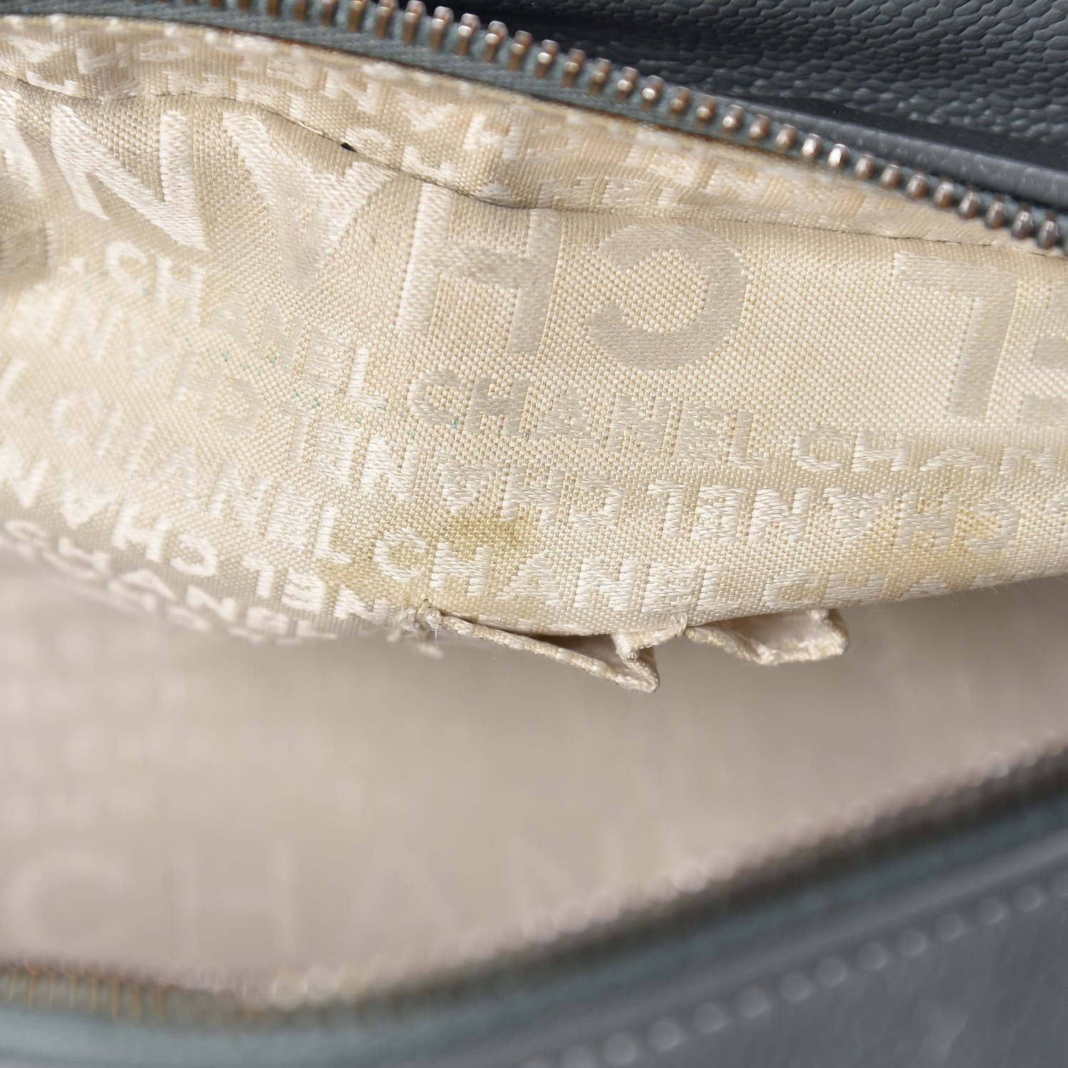 Chanel Caviar Square Stitched Medium Tote Grey 10 of 14