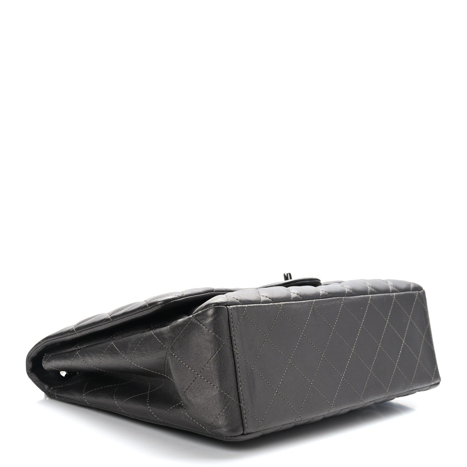 Chanel Metallic Lambskin Quilted Maxi Single Flap Grey 4 of 10