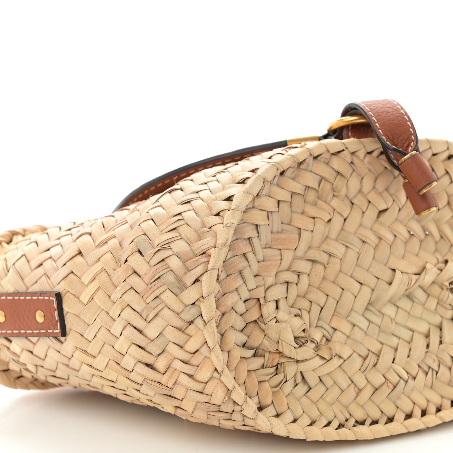 Chloe Raffia Calfskin Marcie Basket Tan 9 of 10