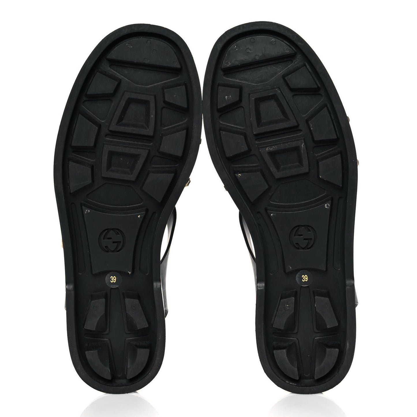 Rubber Crystal Womens Buckle Strap Sandals 39 Black