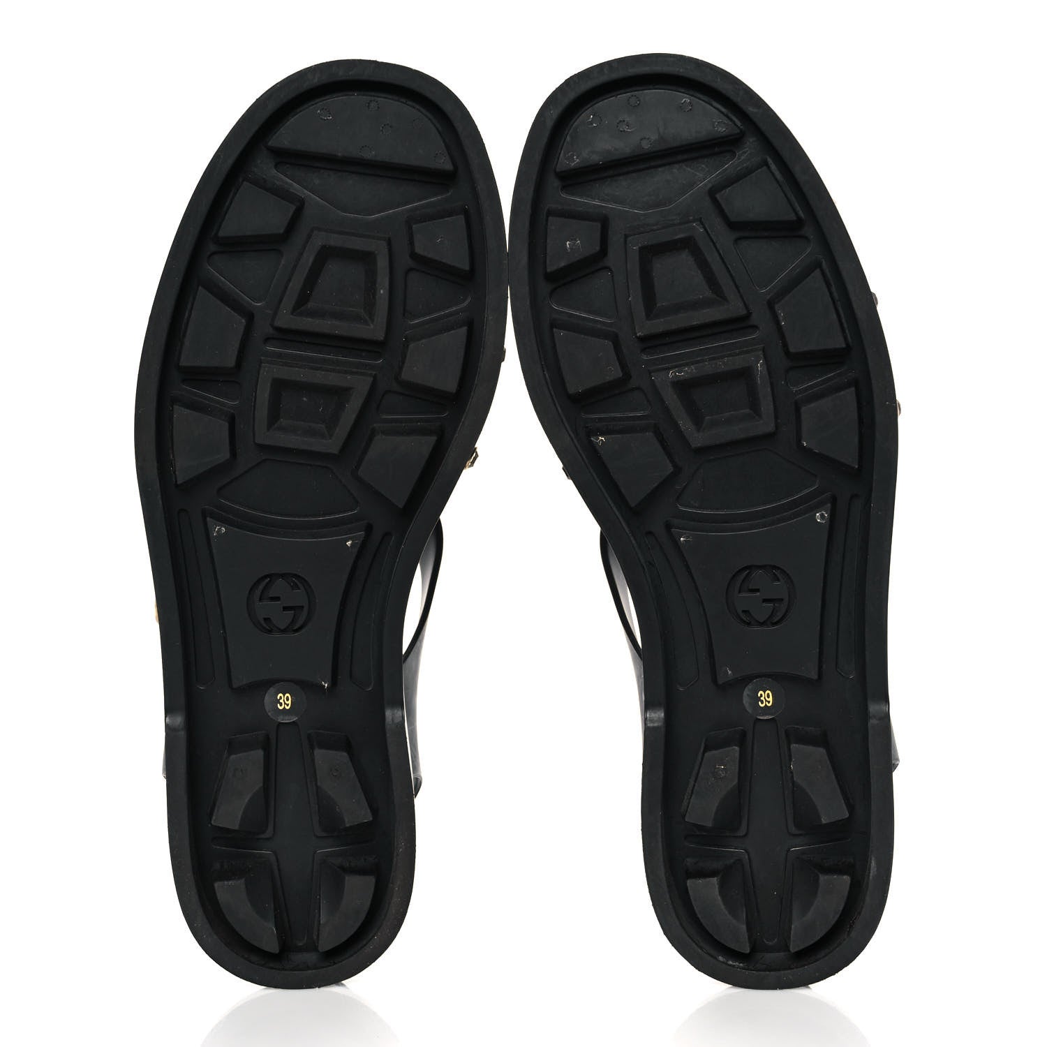 Gucci Rubber Crystal Womens Buckle Strap Sandals 39 Black 5 of 8