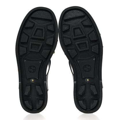 Gucci Rubber Crystal Womens Buckle Strap Sandals 39 Black 5 of 8