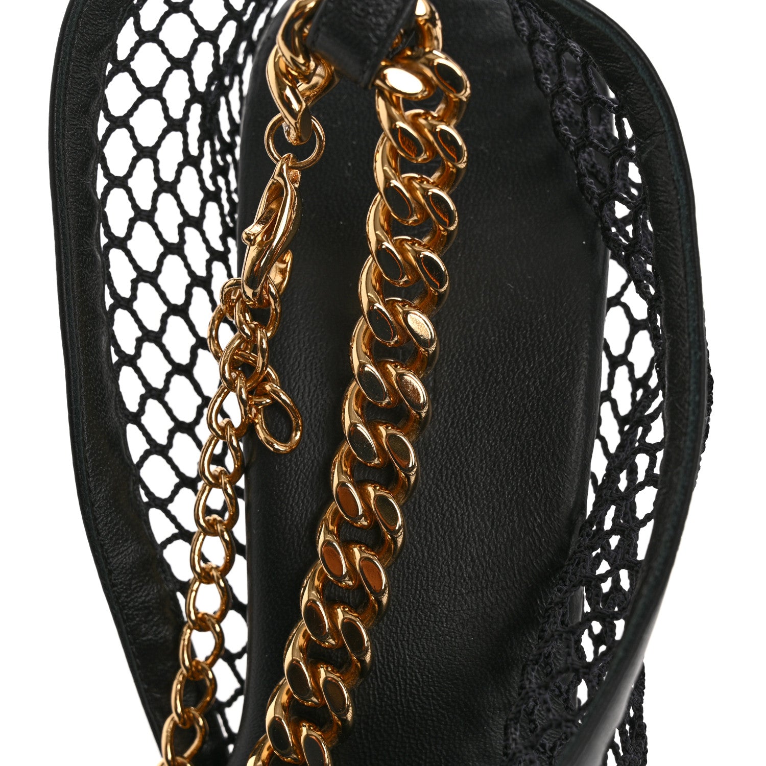 Bottega Veneta Mesh Nappa Chunky Chain Sandals 39.5 Black 10 of 11