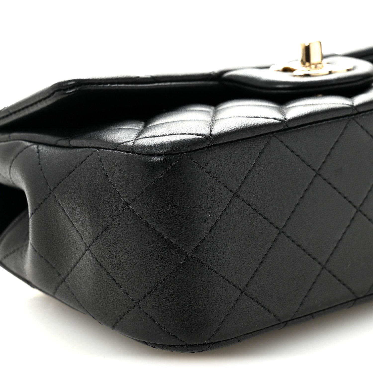 Chanel Lambskin Quilted Mini Top Handle Rectangular Flap Black 9 of 10