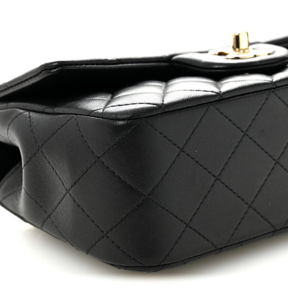 Chanel Lambskin Quilted Mini Top Handle Rectangular Flap Black 9 of 10