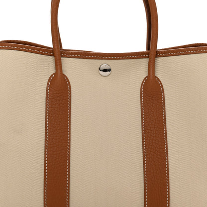 Hermes Grand Chevron Weave Negonda Garden Party 30 TPM Tote Craie Gold 8 of 11