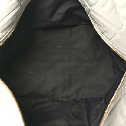 Fendi Nappa FF 1974 Embossed Small Boston White 5 of 11