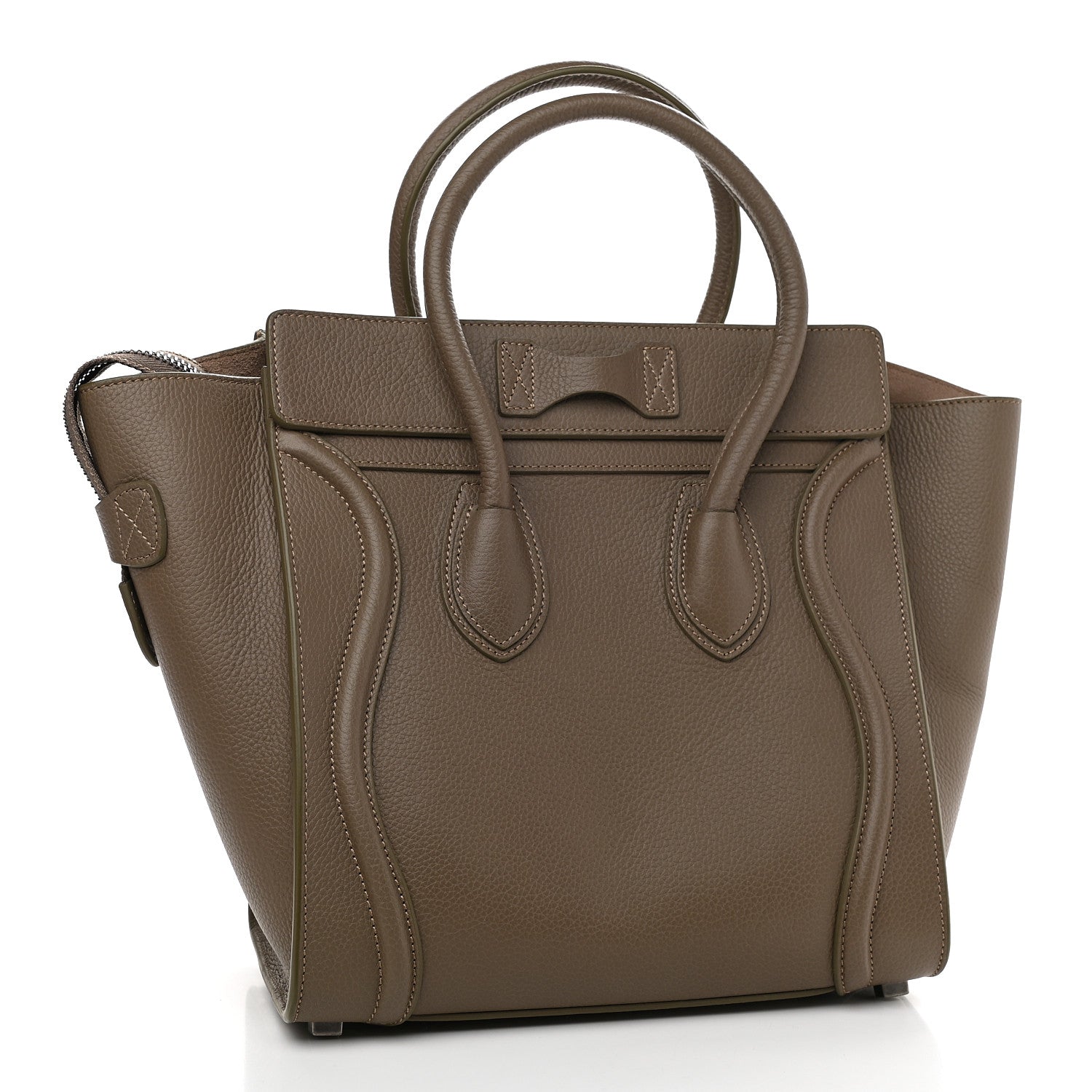 Celine Drummed Calfskin Micro Luggage Souris 3 of 10