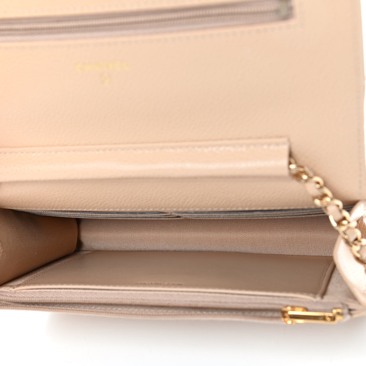Chanel Caviar Quilted Wallet On Chain WOC Beige 4 of 4
