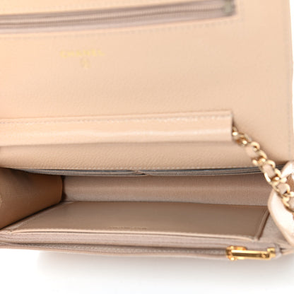 Chanel Caviar Quilted Wallet On Chain WOC Beige 4 of 4
