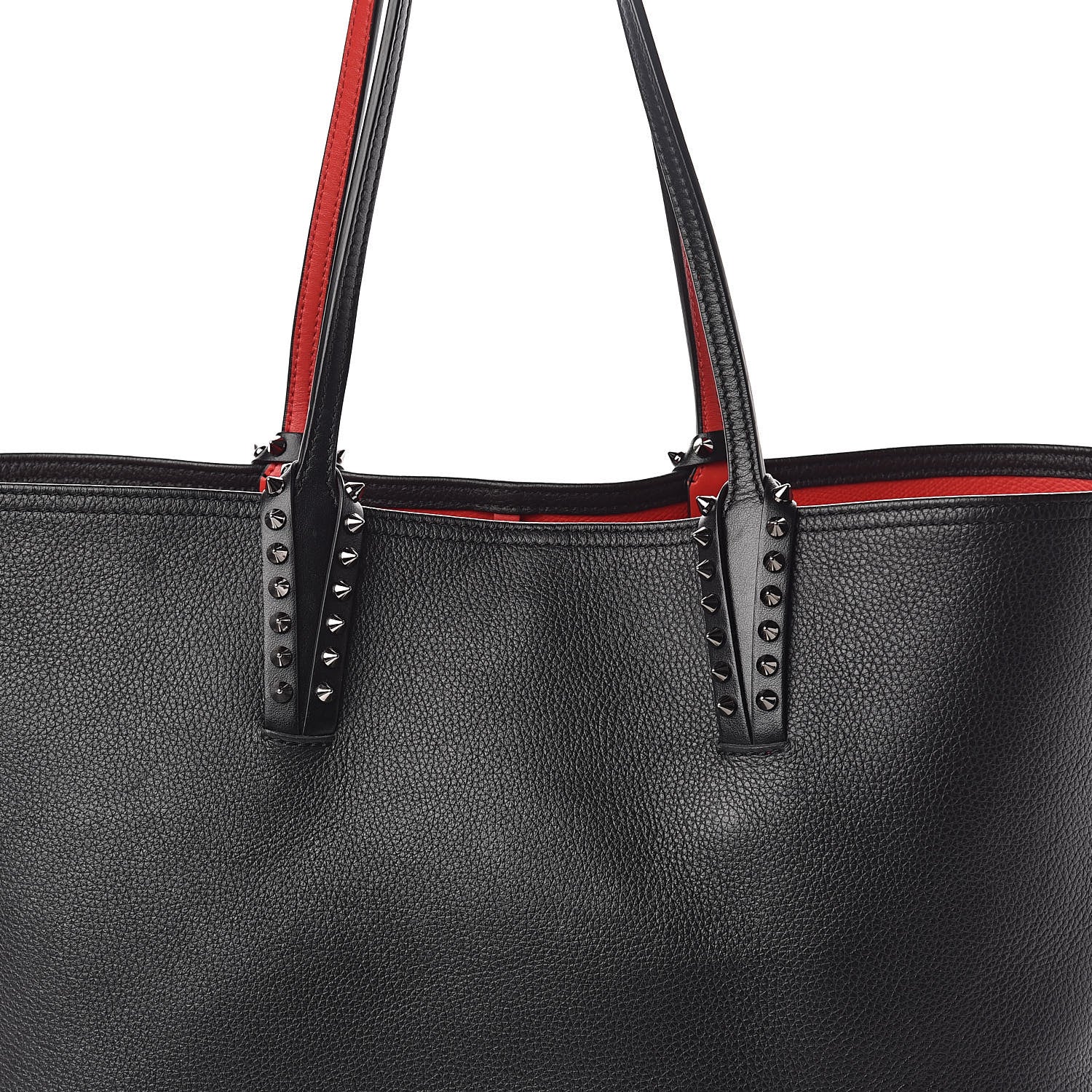 Christian Louboutin Calfskin Spikes East West Cabata Tote Black 8 of 10