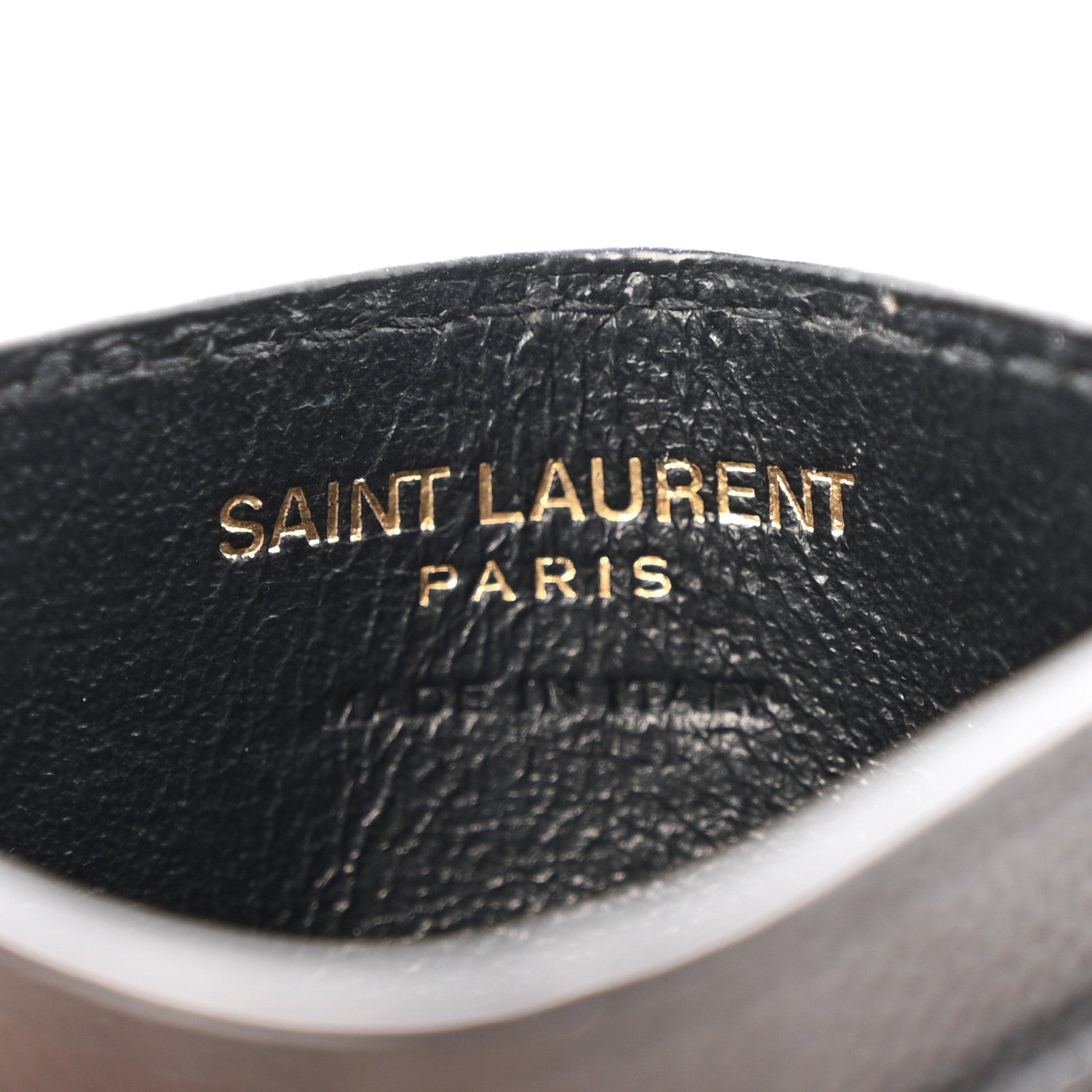 Saint Laurent Grain De Poudre Matelasse Chevron Monogram Credit Card Case Black 6 of 9