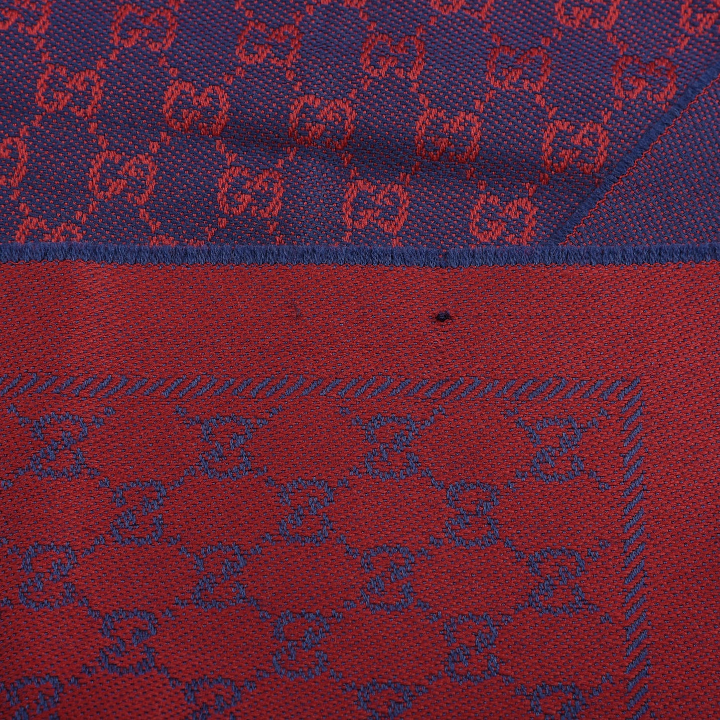 Wool Jacquard Monogram Reversible Stencil Fringe Scarf Red Purple