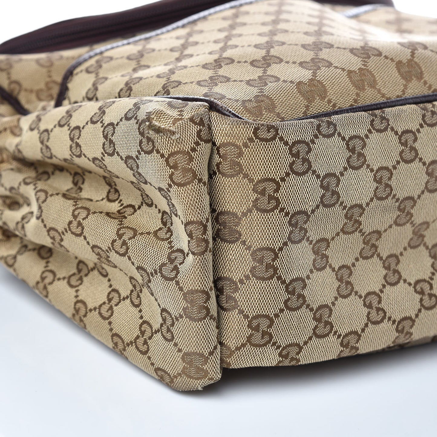 Monogram Natural Pigskin Large Diaper Bag Beige Ebony Cocoa Dark Chocolate