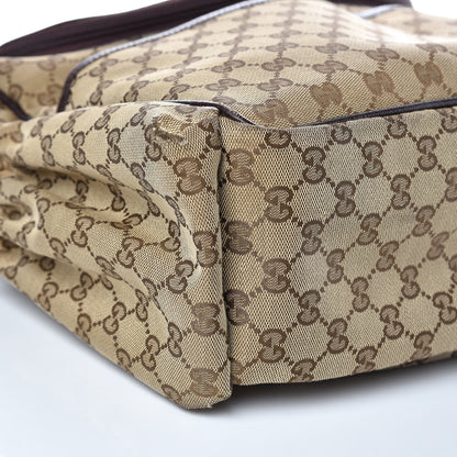 Gucci Monogram Natural Pigskin Large Diaper Bag Beige Ebony Cocoa Dark Chocolate 11 of 18