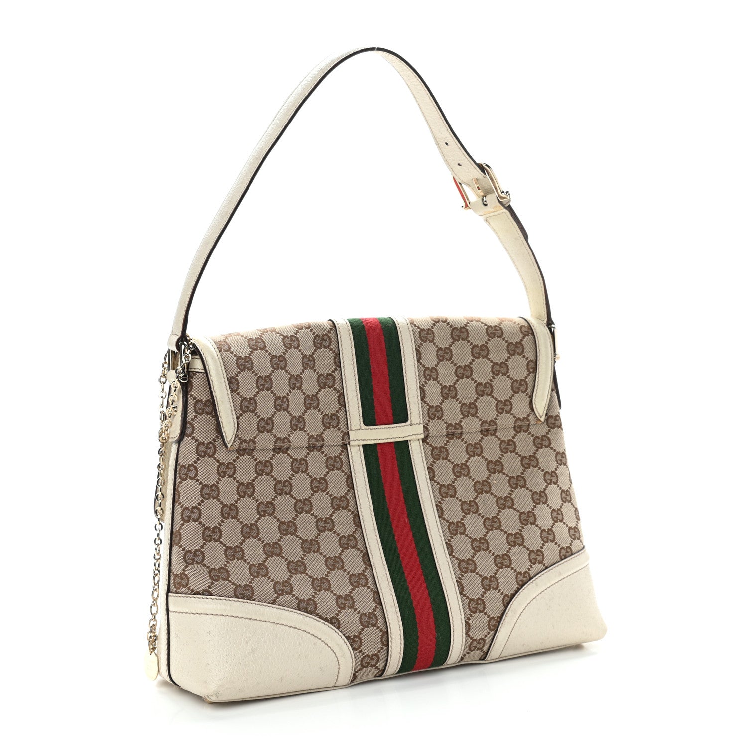 Gucci Monogram Web Large Treasure Flap White 3 of 14