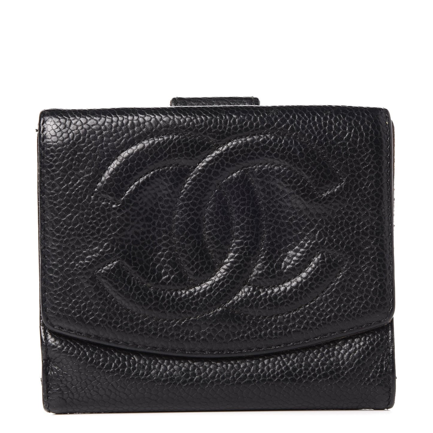 Caviar Timeless CC Compact French Wallet Black