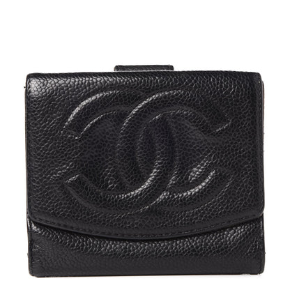 Chanel Caviar Timeless CC Compact French Wallet Black 1 of 10