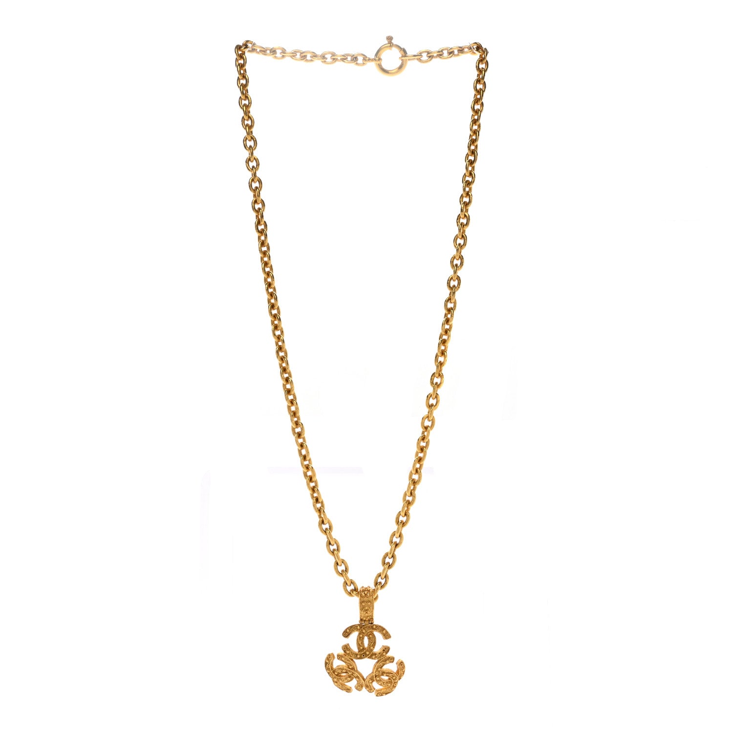Chanel Metal Triple CC Chain Necklace Gold 3 of 5