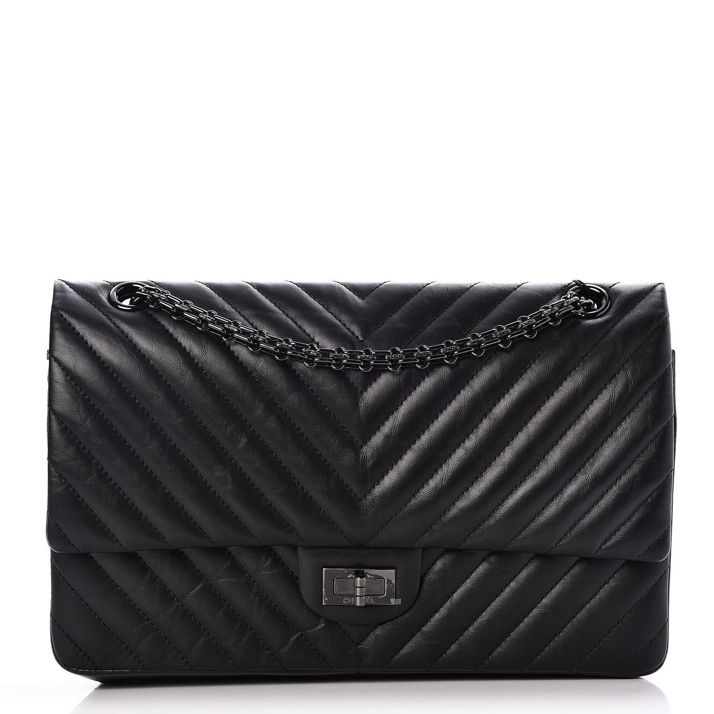 Aged Calfskin Chevron 2.55 Reissue 226 So Black