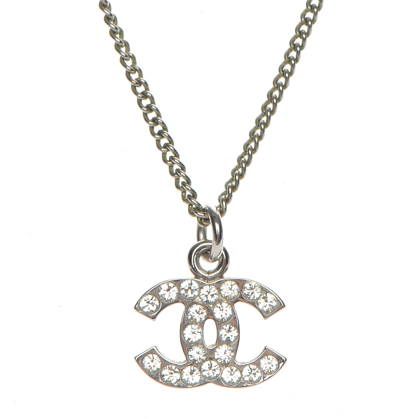 Crystal Timeless CC Necklace Silver