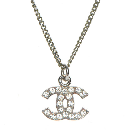 Chanel Crystal Timeless CC Necklace Silver 3 of 7