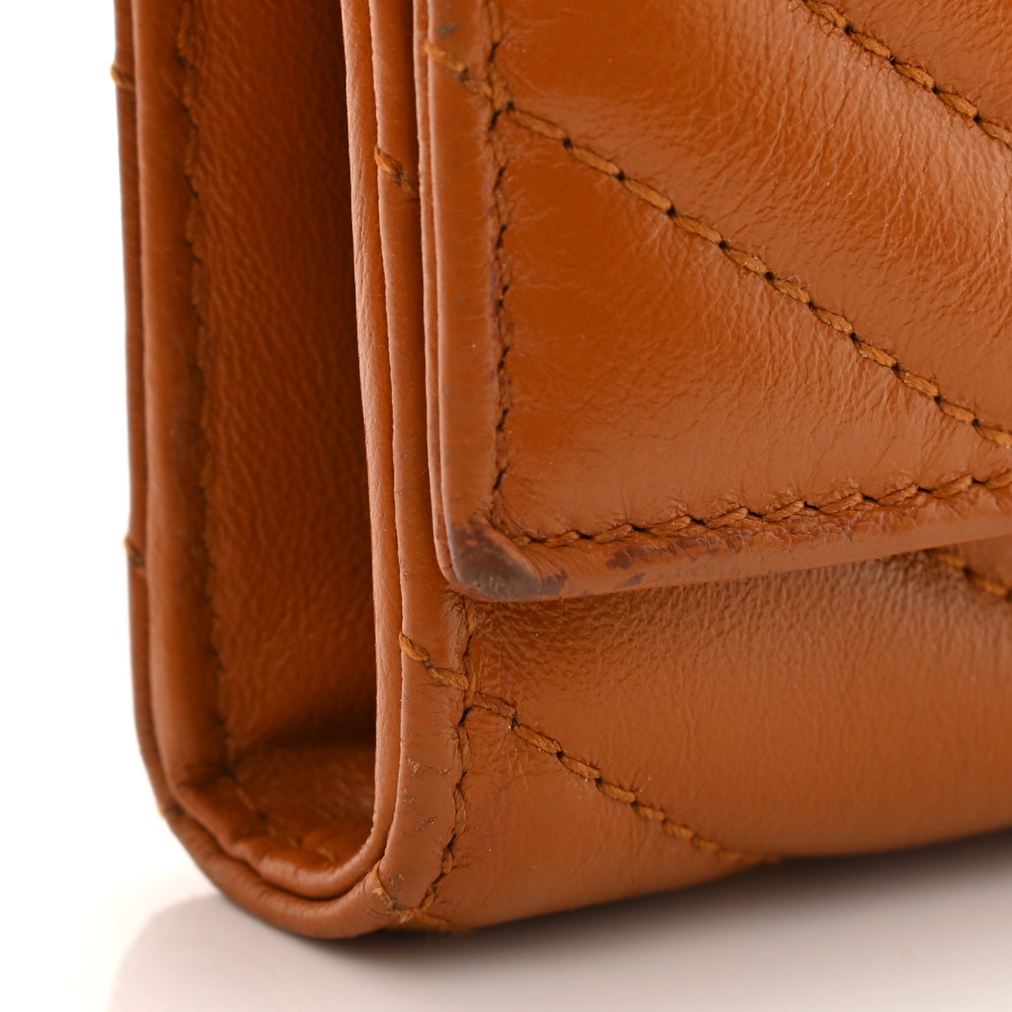 Calfskin Matelasse GG Marmont Continental Wallet Cognac