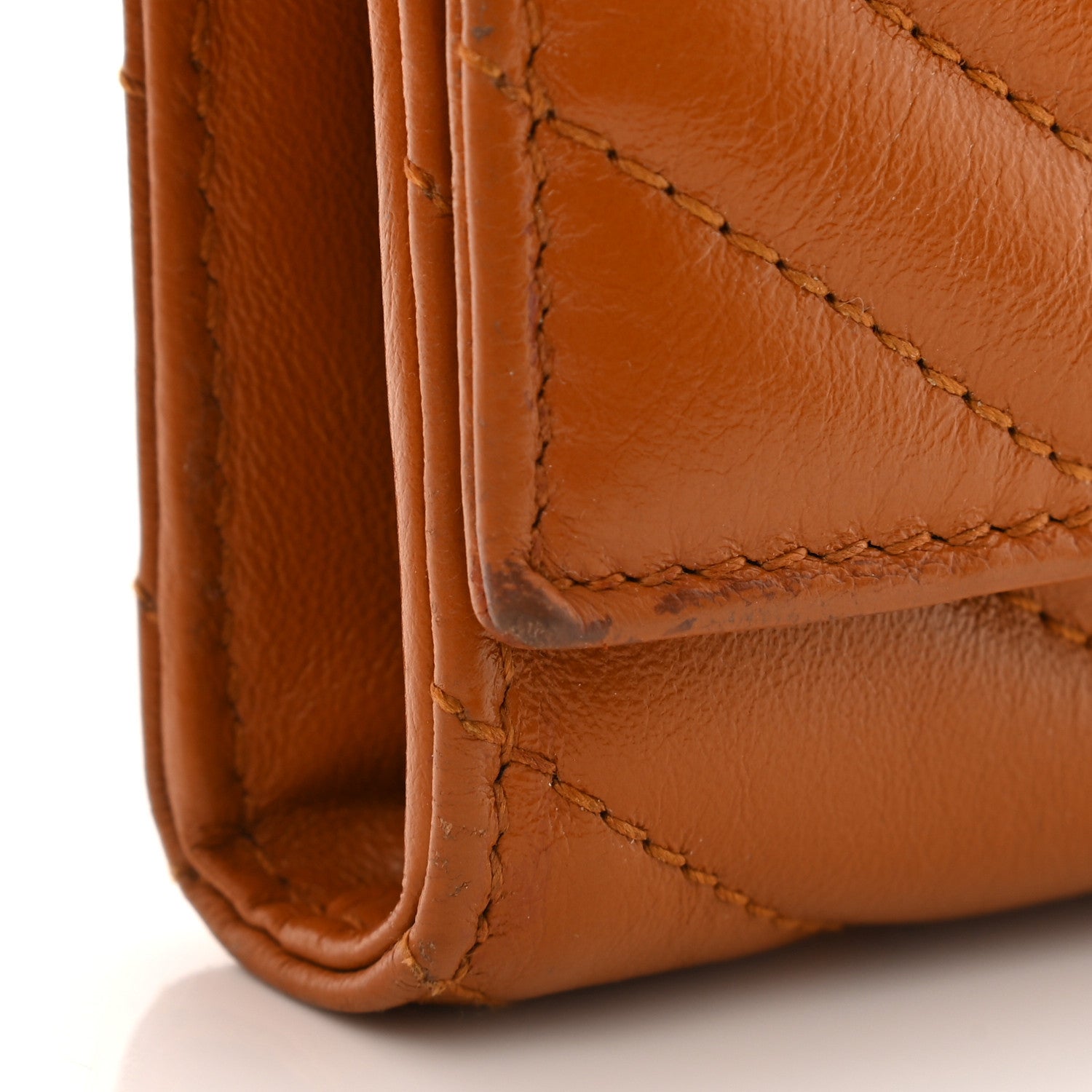 Gucci Calfskin Matelasse GG Marmont Continental Wallet Cognac 8 of 9