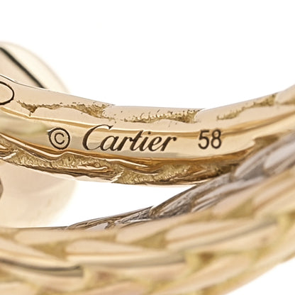 Cartier 18K Yellow White Gold Diamond Grain de Cafe Ring 57 8 4 of 5