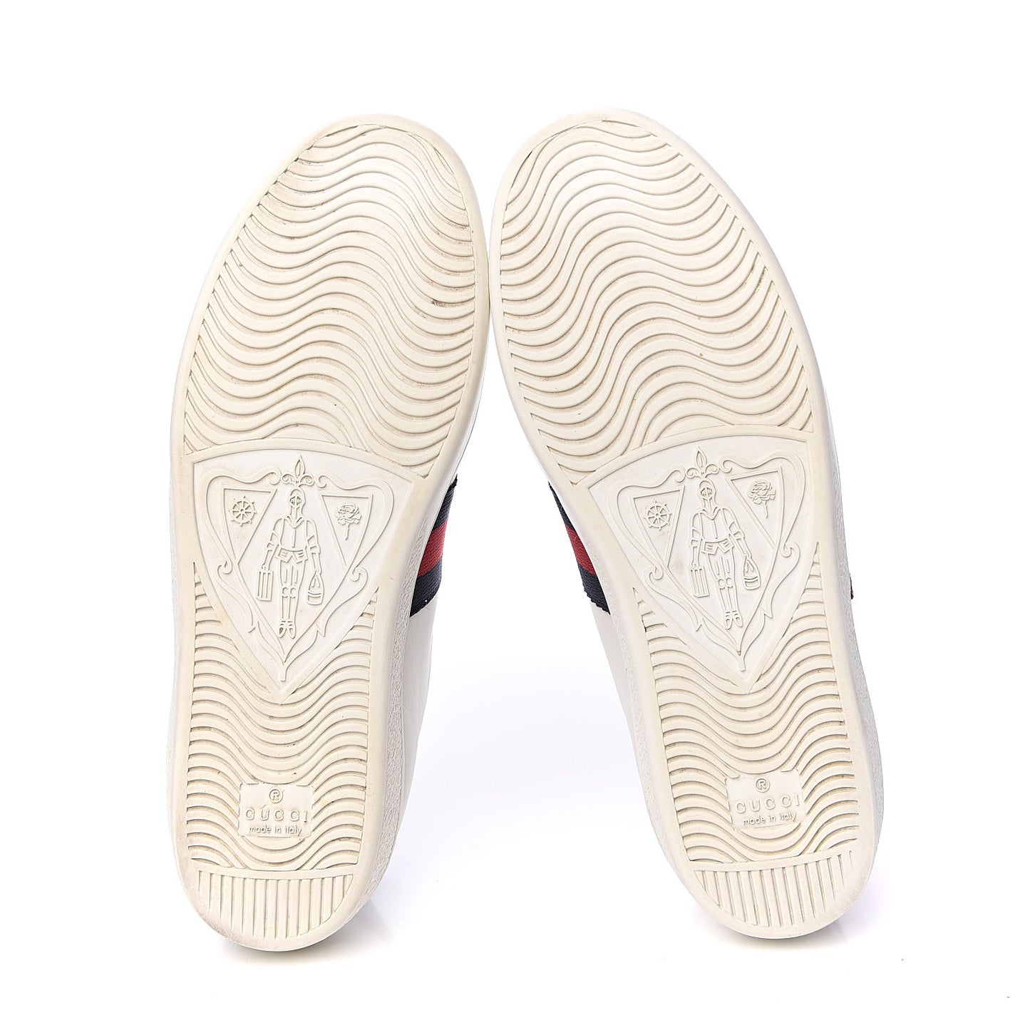 Calfskin Web Bosco Embroidered Ace Sneakers 38.5 White Green