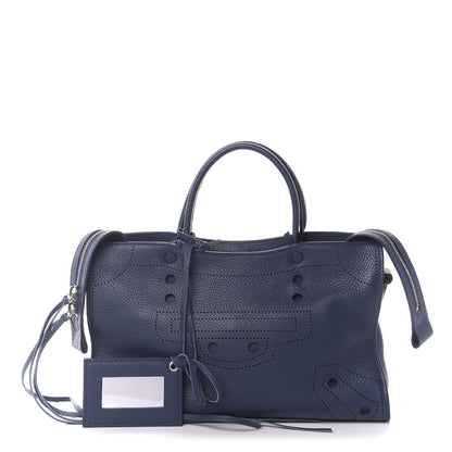 Balenciaga Veau Grana Perforated Blackout Hardware S City Bleu Tanzanite 1 of 9