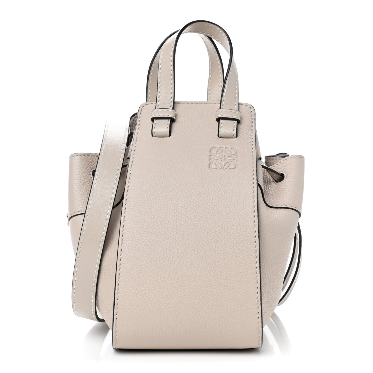Grained Calfskin Mini Hammock Shoulder Bag Soft Soft White
