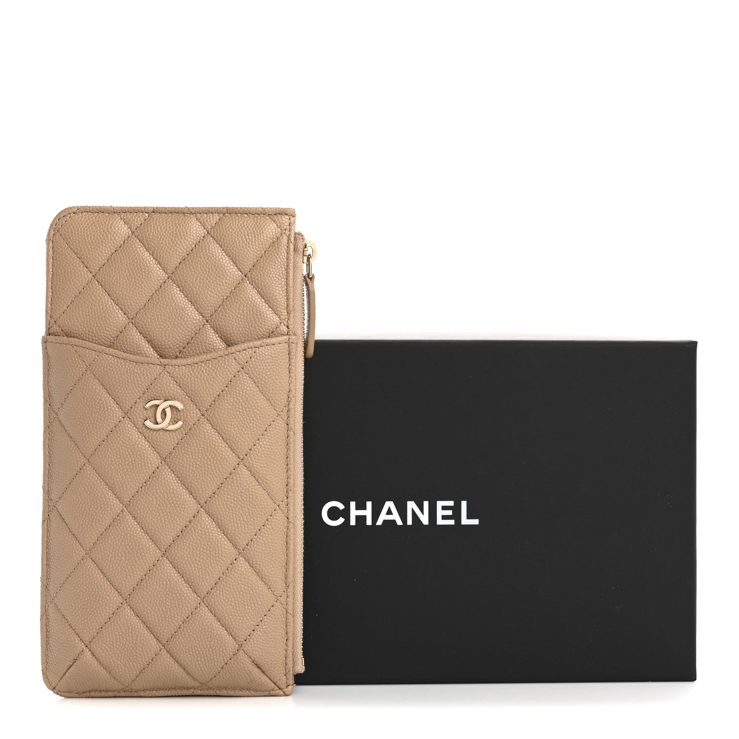 Chanel Caviar Quilted Classic iPhone Pouch Beige 8 of 8