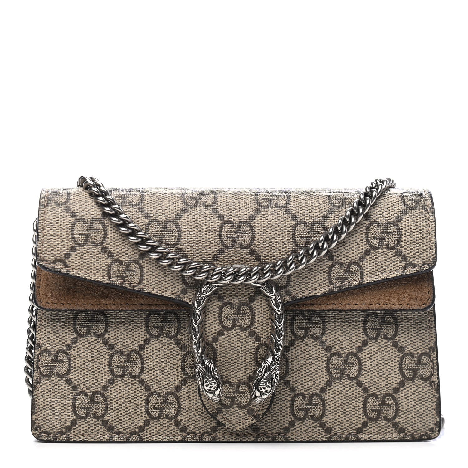 Gucci GG Supreme Monogram Super Mini Dionysus Shoulder Bag Taupe 1 of 7
