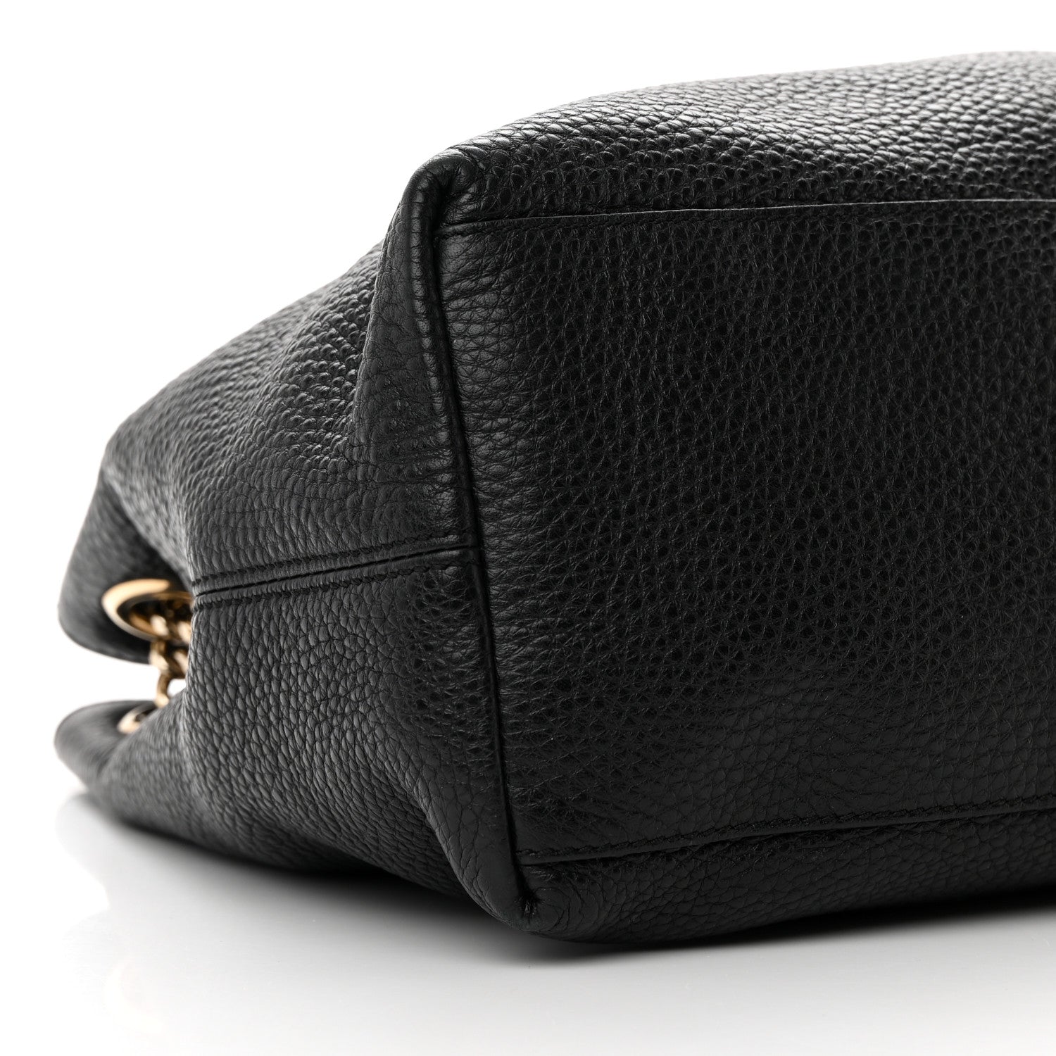 Gucci Pebbled Calfskin Medium Soho Chain Shoulder Bag Black 9 of 17