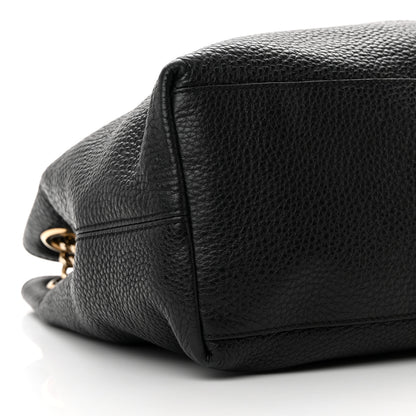 Gucci Pebbled Calfskin Medium Soho Chain Shoulder Bag Black 9 of 17